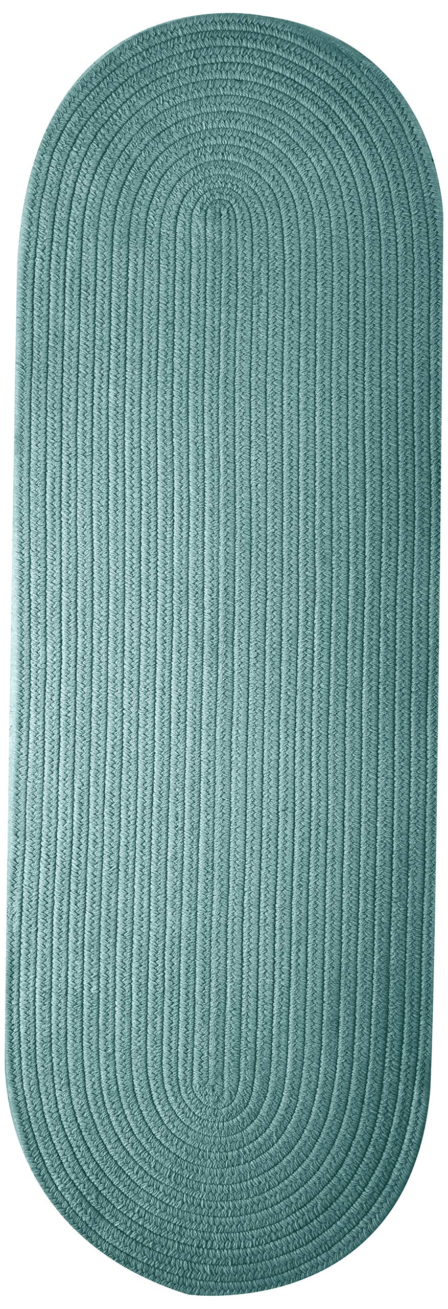 Colonial Mills Bristol Polypropylene Braided Rug, 2-Feet By 12-Feet, Teal