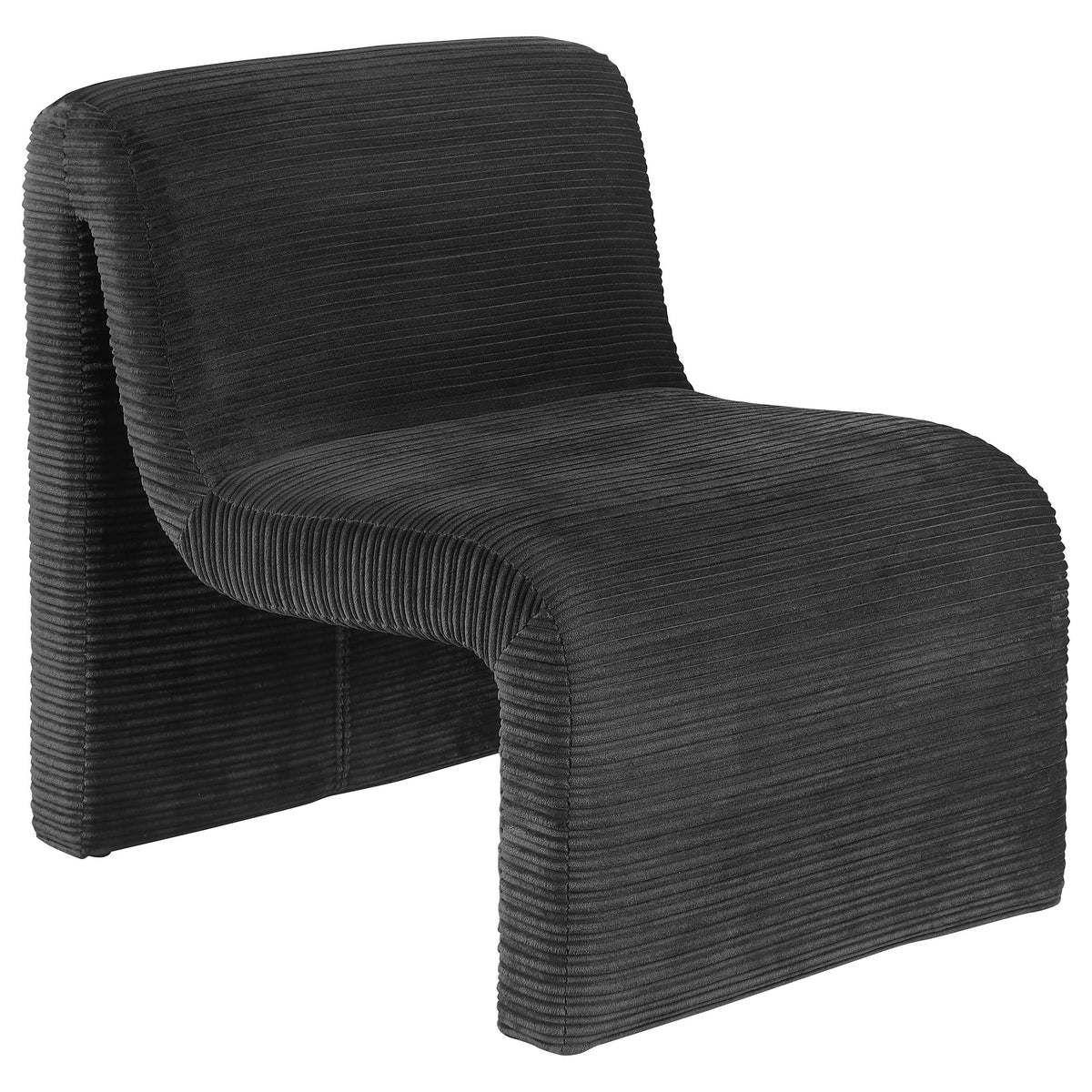 Coaster Home Furnishings Drayton Upholstered Curved Armless Accent Chair Black