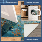 Liora Manne Esencia Machine Washable Non-Slip Low Profile Indoor/Outdoor Mat-Transitional, Coastal, Fish, Novelty, Fantasea Ocean 2' X 2'10'