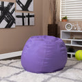 EMMA + OLIVER Small Solid Purple Bean Bag Chair for Kids and Teens