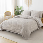 Litanika Linen Full Size Comforter Set With Sheets - 7 Pieces Bed In A Bag Full Boho Tufted Complete Beddding Sets With Comforte