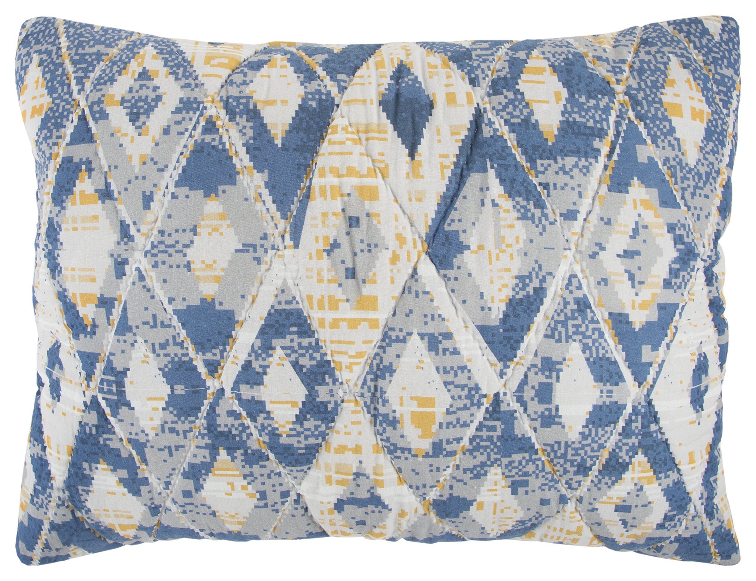Rizzy Home | Bq4590 | 90"X92" Blue/Yellow/Geometric Quilt