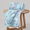Divine Casa Glace Cotton 120 GSM Reversible Lightweight Printed Double Bed AC Dohar Blanket Quilt  Blue and Brown| TC  120