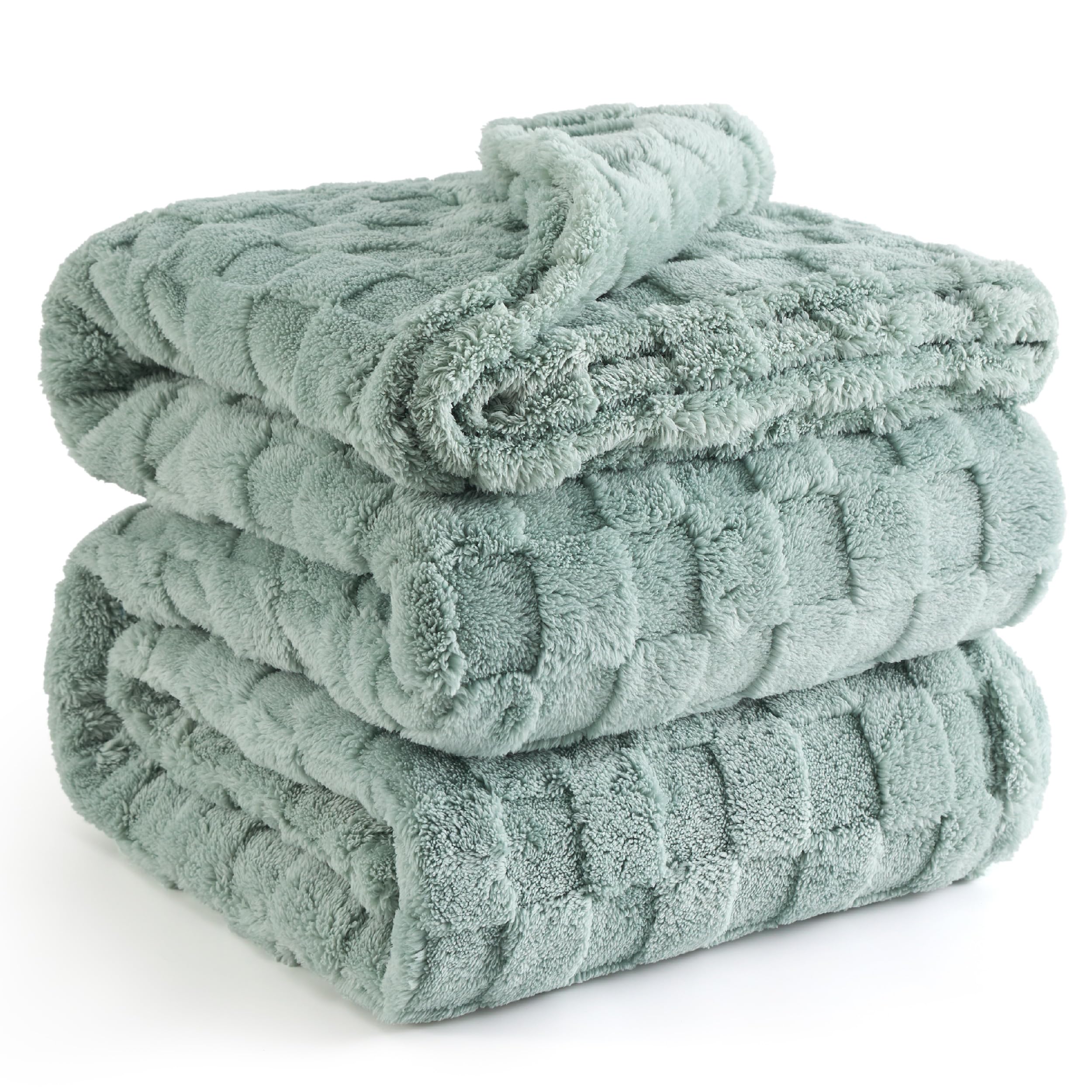 Bedsure Fleece King Blanket For Couch - Super Soft Cozy Blankets For Women, Cute Small Blanket For Girls, 108X90 Inches,Sage Gre