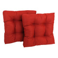 Blazing Needles Indoor/Outdoor Square Tufted Chair Cushion, 19 x 19, Paprika 2 Count