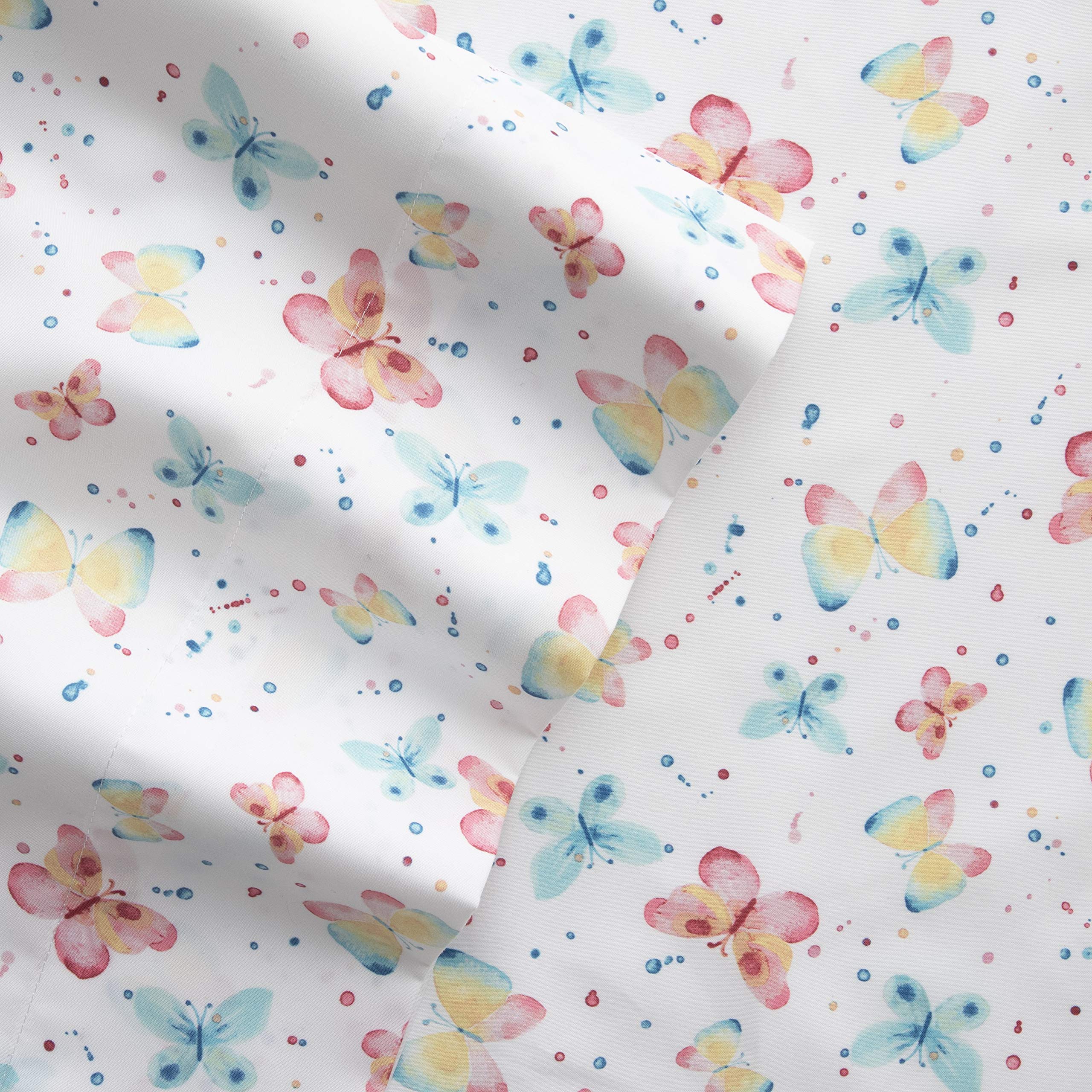 Mallary By Matthew Kids Super Soft-Soft 100% Microfiber Print Sheet, Watercolor Hearts Print, Queen