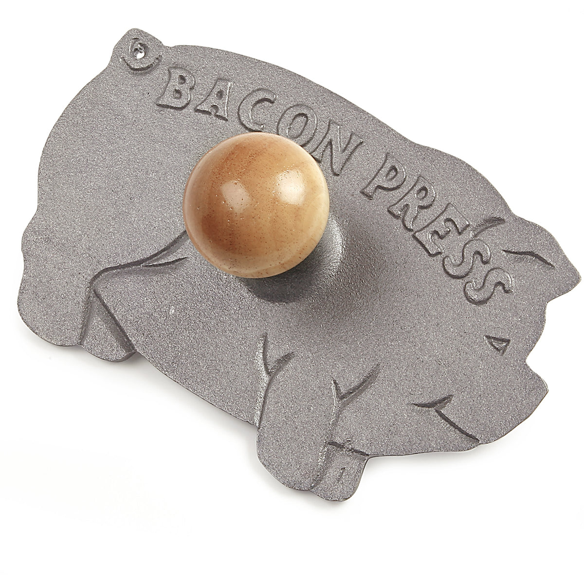 Norpro Cast Iron Pig Shaped Bacon Press with Wood Handle  8.5in/21.5cm