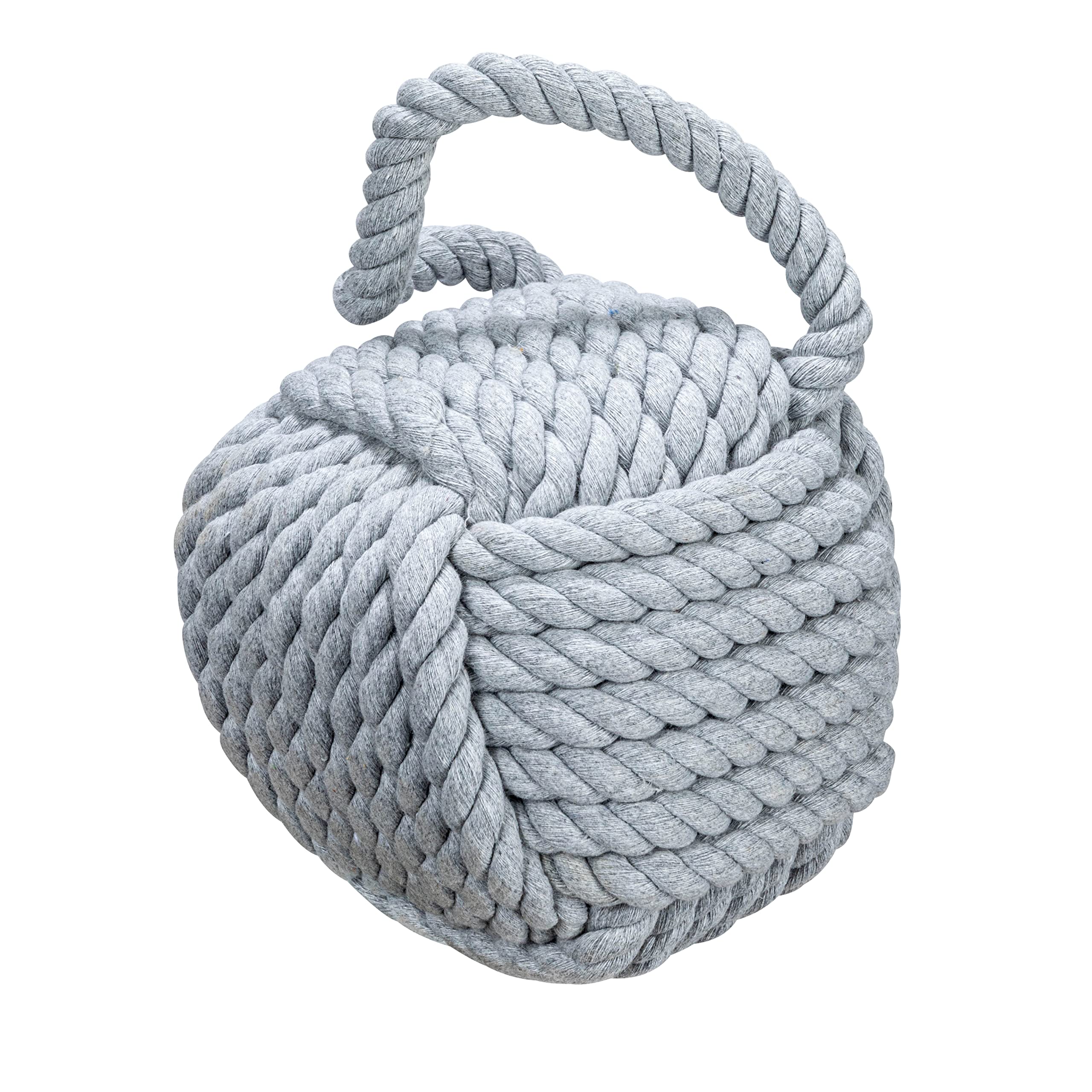Nautical Rope Knot Decorative Cotton Door Stop, Grey