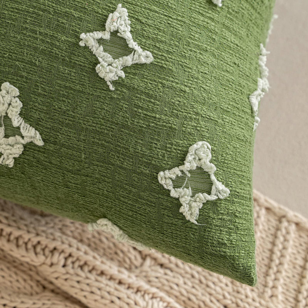 Miulee Set Of 2 Decorative Throw Pillow Covers Rhombic Jacquard Pillowcase Soft Square Cushion Case For Summer Couch Sofa Bed Bedroom Living Room, 20X20 Inch, Moss Green