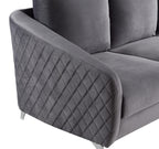 Lilola Home Sofia Gray Velvet Modern Chic Loveseat Couch