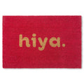 Town & Country Terra Hiya Painted Welcome Door Mat, Natural Coir, Heavyweight, Non-Slip Entryway Mat, Red, 18'X30'