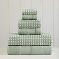 Amrapur Overseas 6-Piece Yarn Dyed Cobblestone Jacquard Towel Set Mineral Green