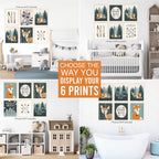 Hadley Designs 6 Reversible 8X10 Woodland Nursery Decor For Boys Prints, Baby Boy Nursery Decor, Woodland Wall Decor Baby Shower