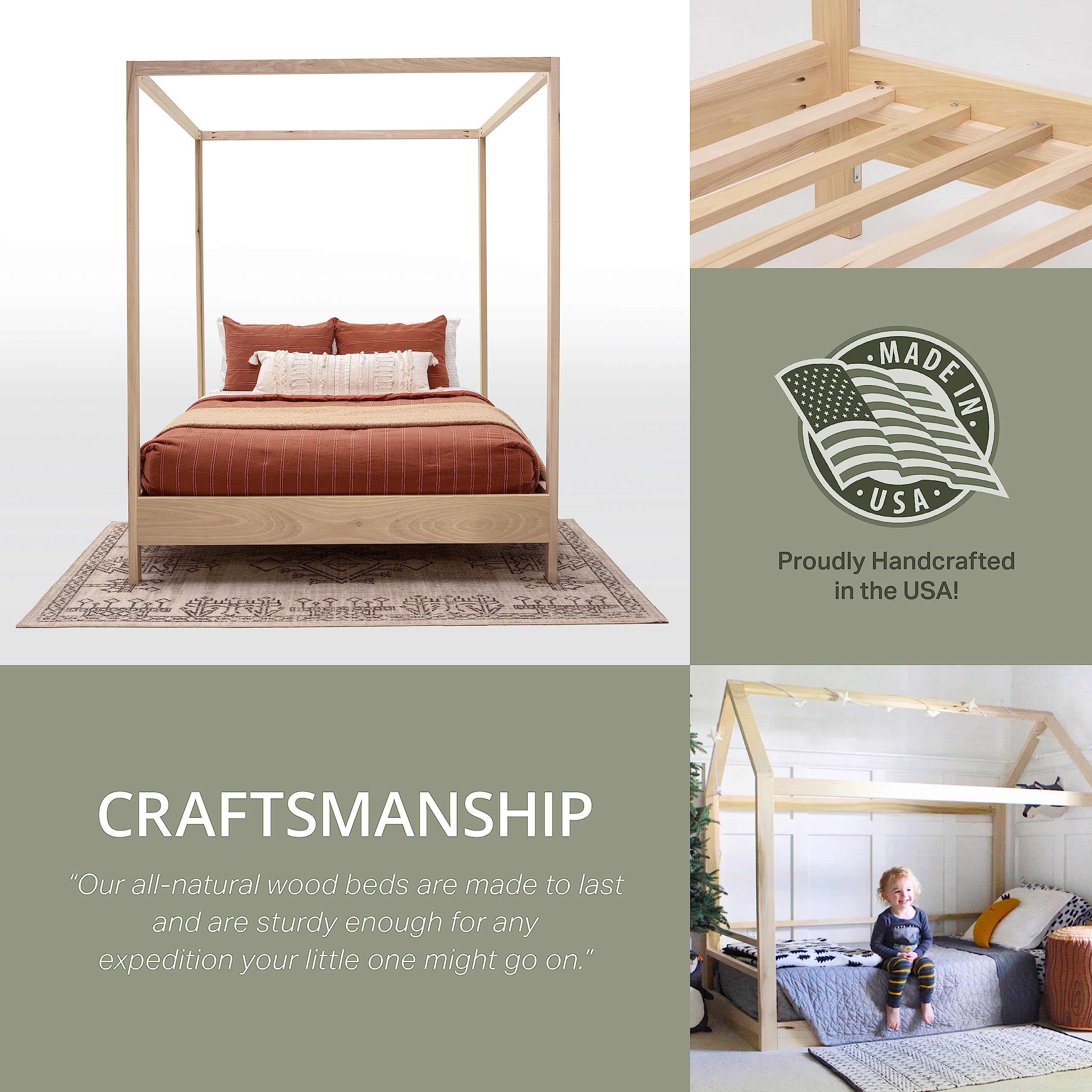 American Furniture Classics Model Queen Canopy Queen Size Canopy Bed with Raised Platform