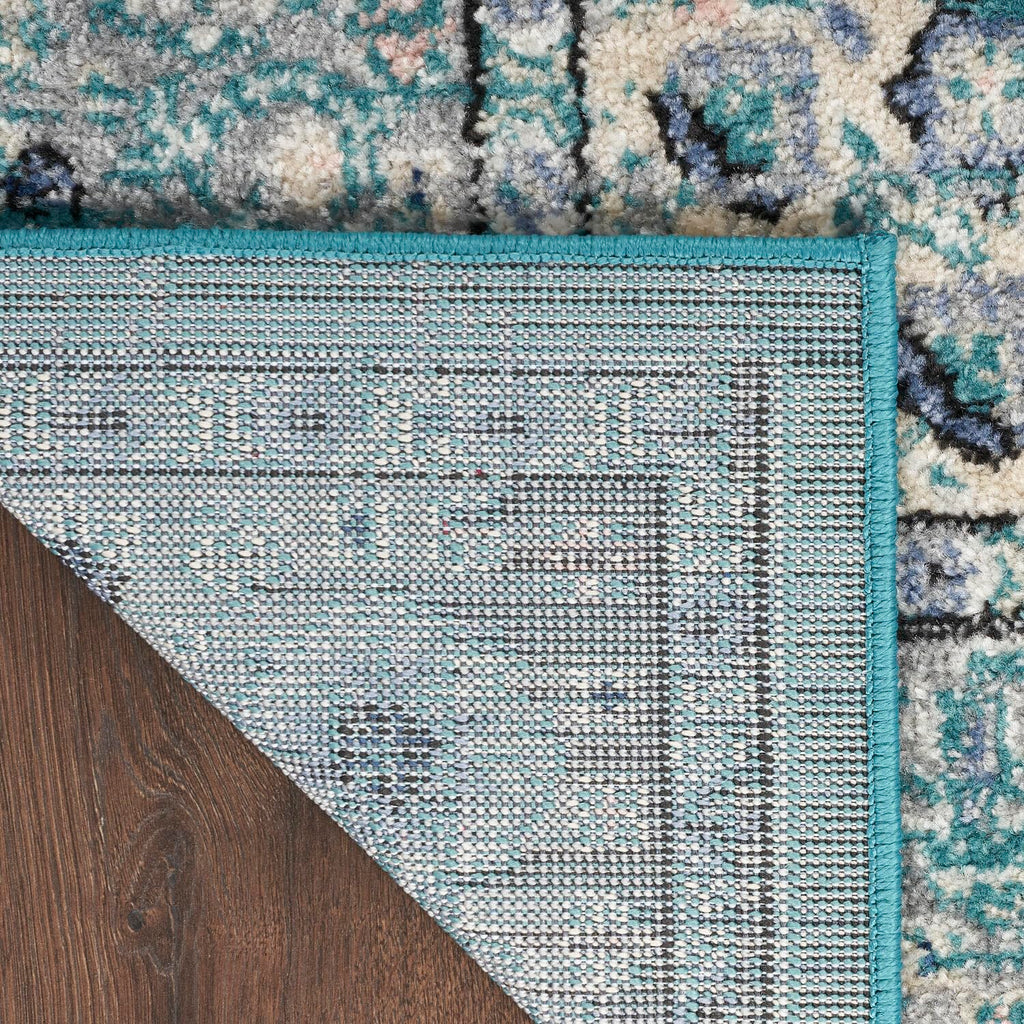Nourison Passion Bohemian Turquoise Grey 8' X 10' Area-Rug, Easy-Cleaning, Non Shedding, Bed Room, Living Room, Dining Room, Kit