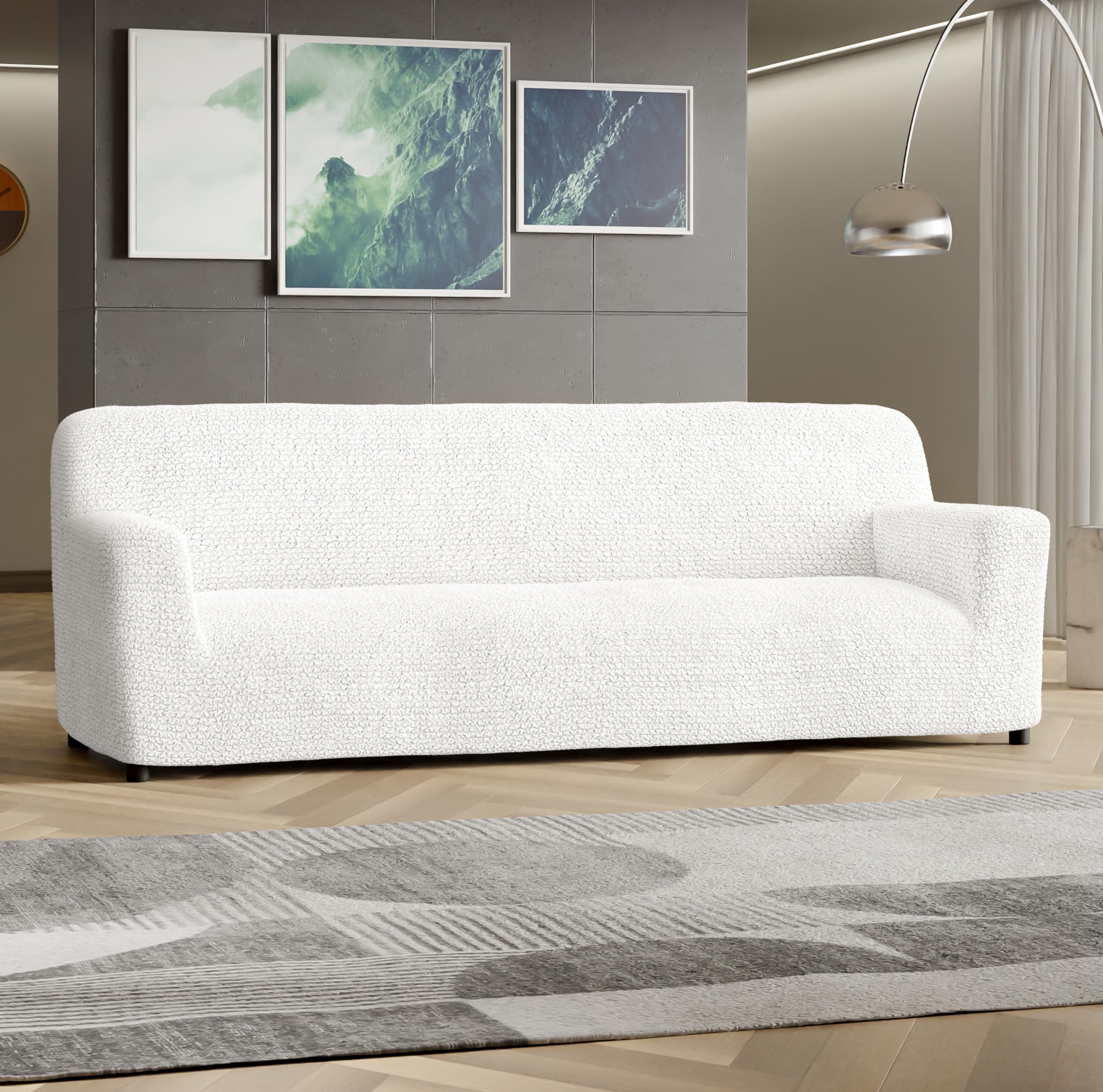 Paulato By Ga.I.Co. Sofa Slipcover - Stretch Couch Cover - Cushion Sofa Cover - Soft Polyester Fabric Slip Cover - 1-Piece Form