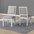 Steve Silver Upholstered Canova Side Chairs, Set of 2 Chairs, Dining, Office, or Guest Chair, Weathered White, Wood Frame, Tapered Leg, Hardwood Solids, 19.5''x24.5''x38''H, Grey/White