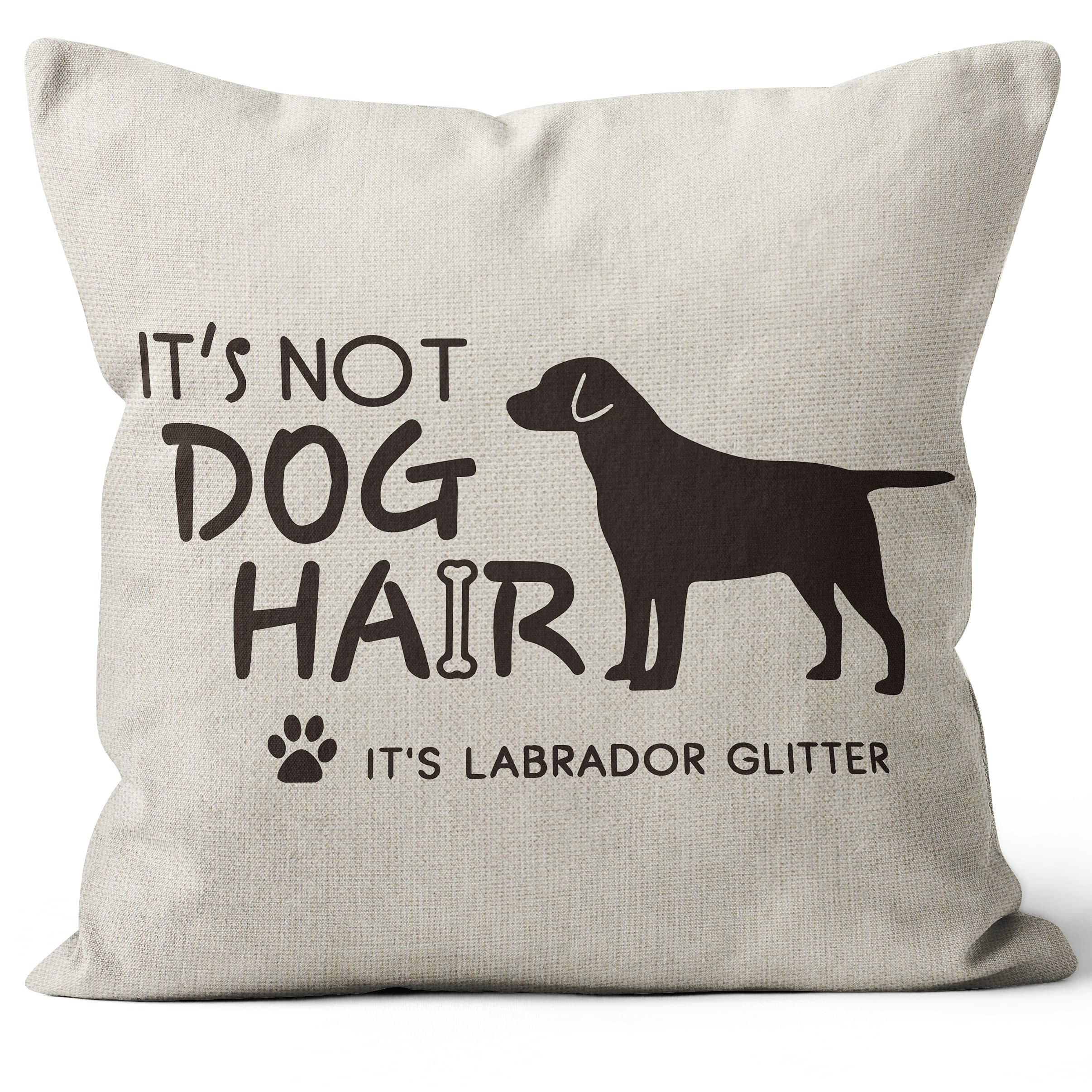 M-Qizi Labrador Dog Pillow Covers, Linen Labrador Pillow Cover 18X18, Labrador Retriever Gifts, Black Lab Gifts, Chocolate Lab G