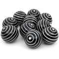 Red Lantern 3 Porcelain Ball Set - Set of 10 Decorative Balls, White Stripes
