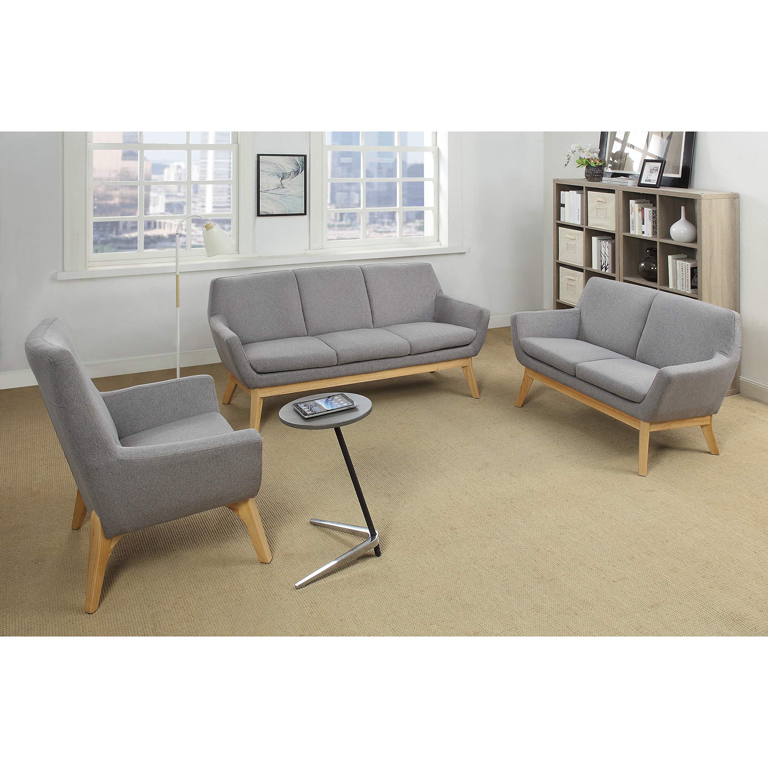 Lorell Llr68962 Quintessence Collection Upholstered Loveseat Sofa Gray