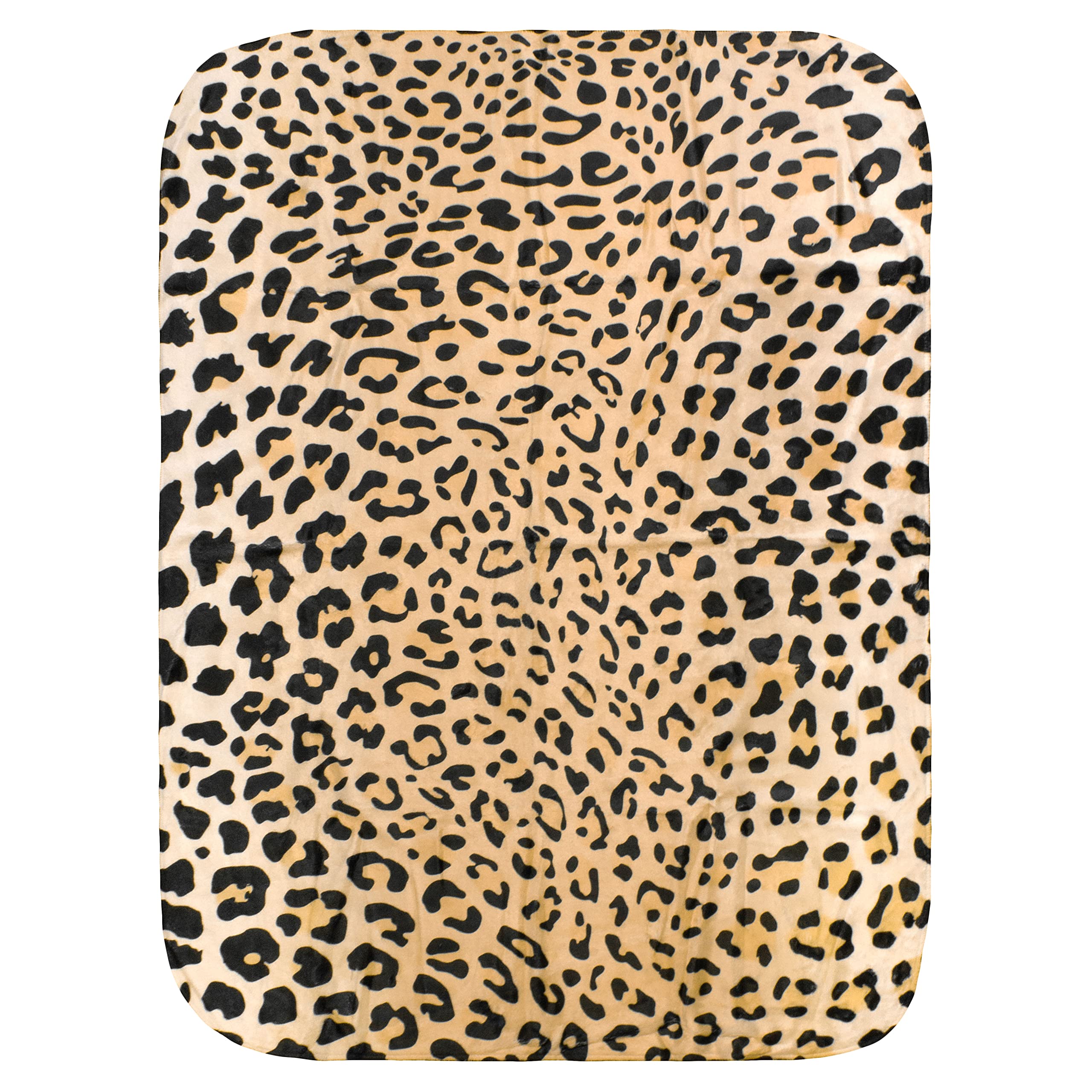 College Covers Everything Comfy Leopard Print Decorative Baby Throw Blanket, 30X40 Inch, Natural
