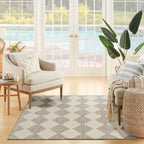 Nourison Positano Indoor/Outdoor Light Grey 4' X 6' Area Rug, Easy Cleaning, Non Shedding, Bed Room, Living Room, Dining Room, Backyard, Deck, Patio (4X6)