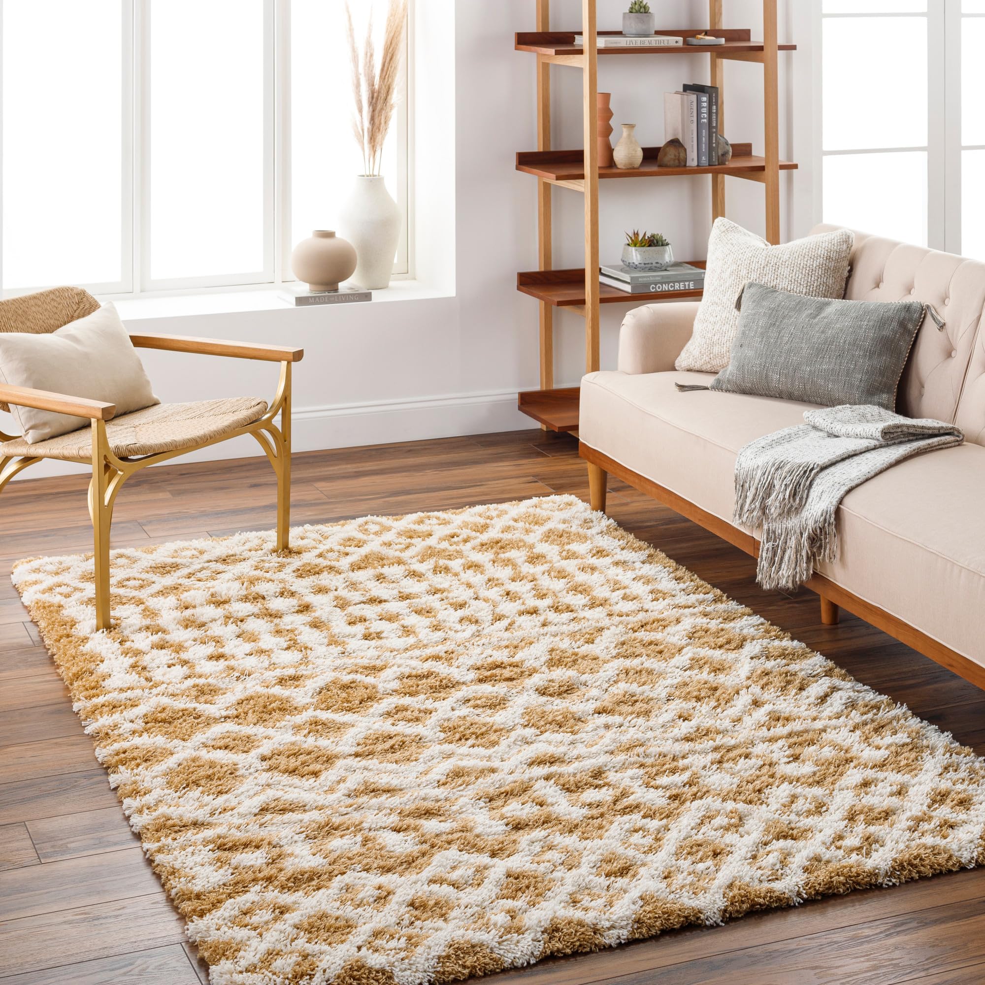 Livabliss Hapsburg Moroccan Shag Area Rug,67 x 96,Camel