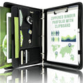 Stylio Zipper Portfolio Binder | Padfolio 3 Ring Binder And Clipboard Folio (Removable) | Portfolio Organizer For Documents, Ipa