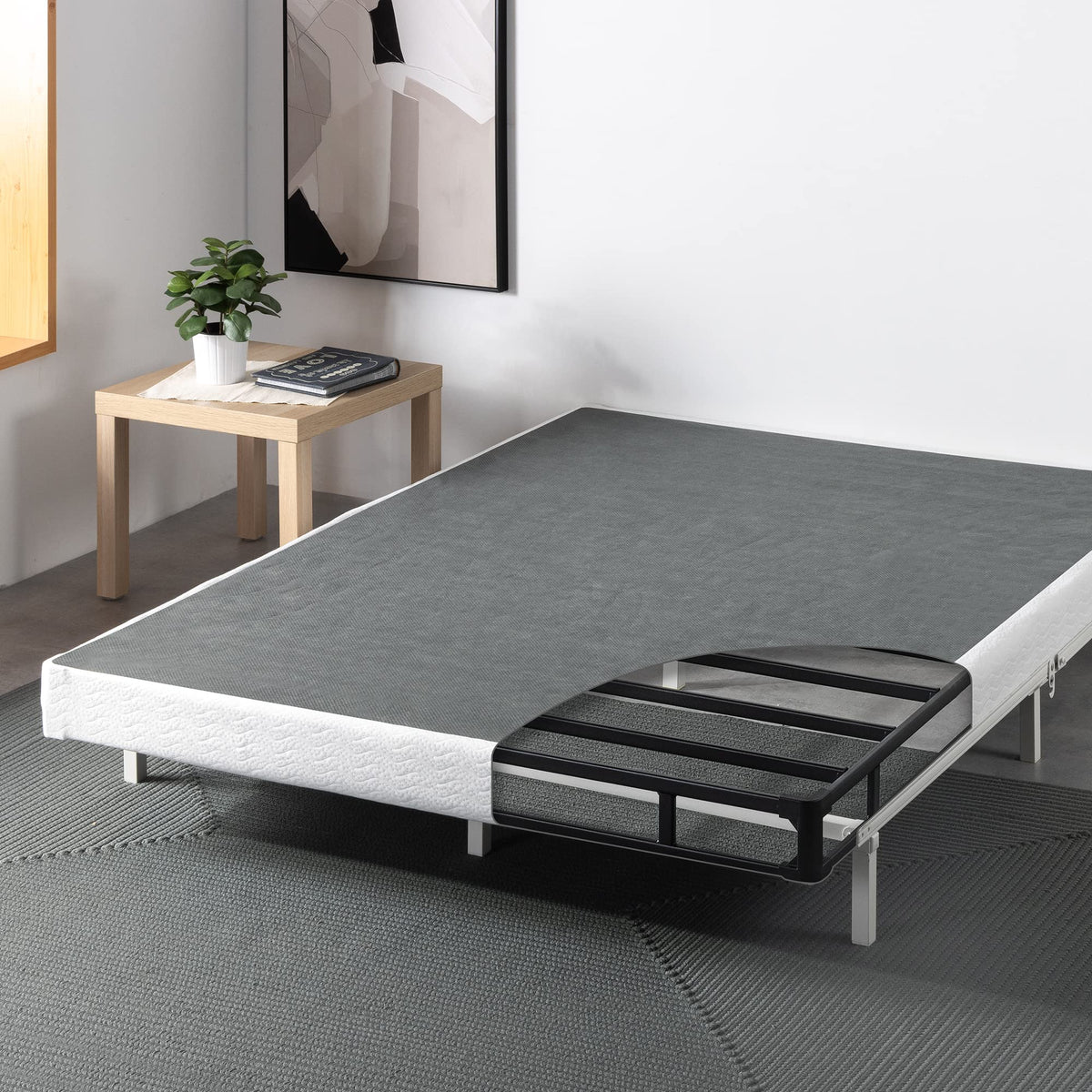 ZINUS 5 Inch Metal Smart Box Spring with Quick Assembly, Mattress Foundation, Strong Metal Frame, Easy Assembly, Queen