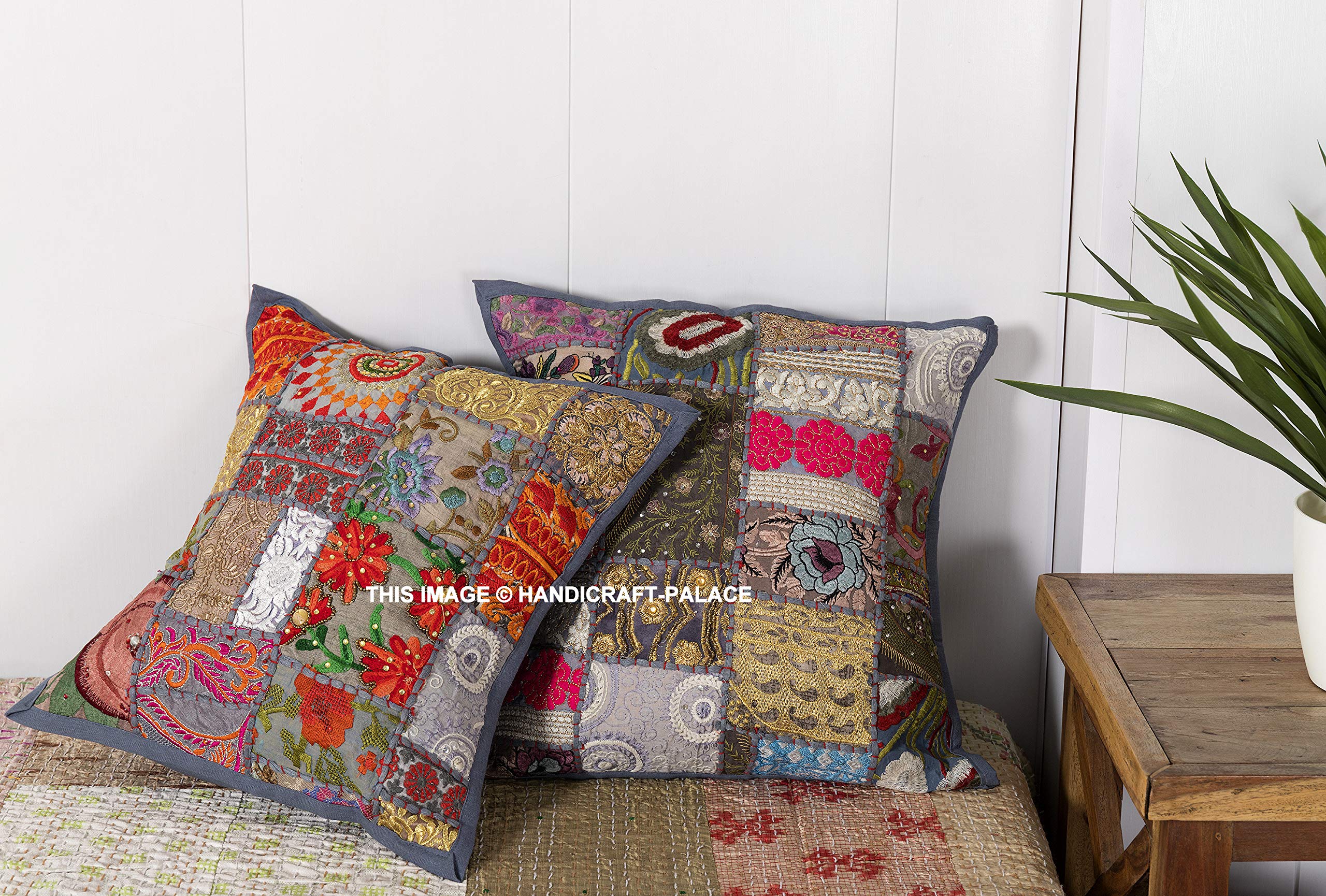 Ravaiyaa  Attitude Is Everything Home Decor Khambadiya Cotton Cushion Cover Handmade Patchwork Pillow Case Cotton Embroidery Cu