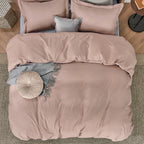 Bedsure Dusty Rose Duvet Cover Queen Size - Soft Double Brushed Duvet Cover For Kids With Zipper Closure, 3 Pieces, Includes 1 D
