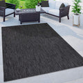 Solid Outdoor Rug For Patio Or Balcony Weatherproof In Mottled Anthracite, Size: 5'3' X 7'3'