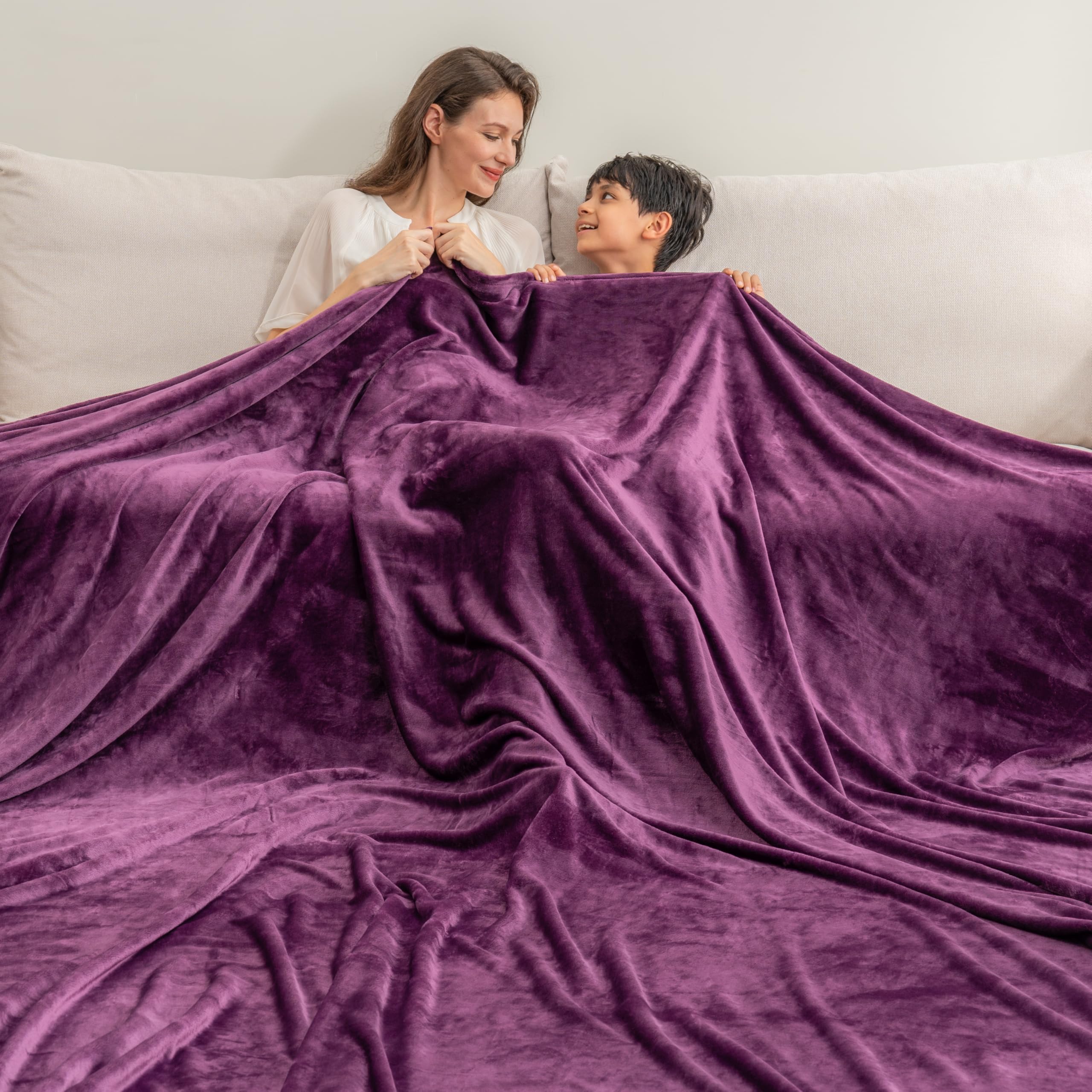 Berkshire Blanket Velvetloft Big Oversized King Family Blanket, All Season Mid-Weight Ultra Silky And Fuzzy Blanket, Seamless Ex