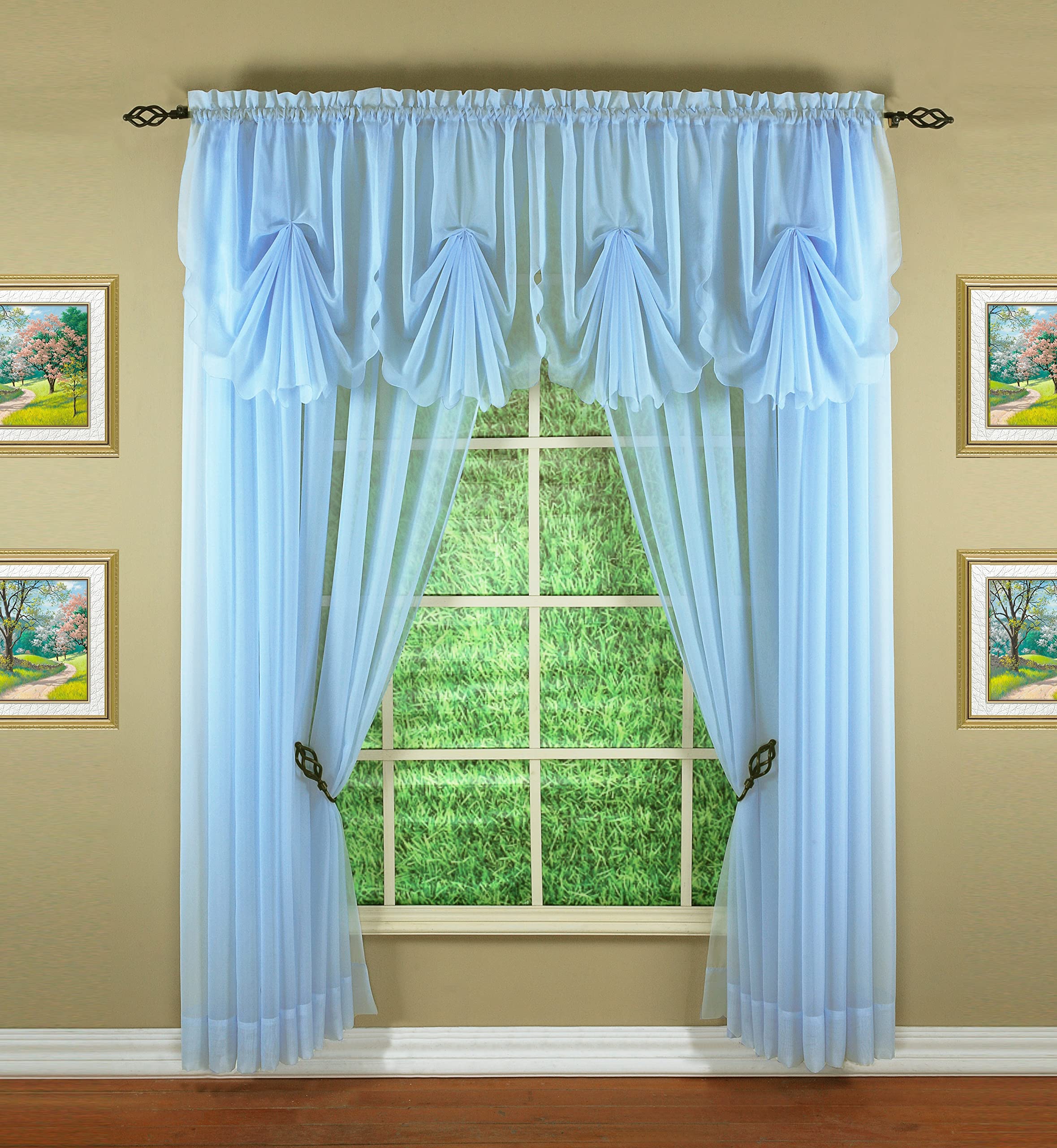 Today'S Curtain Emelia Original Voile Panel 120', Sky Blue, 60' W X 120' L