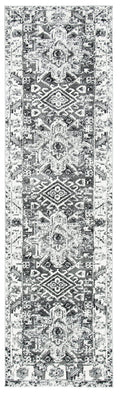 SAFAVIEH Vintage Hamadan Collection Runner Rug - 23 x 8, Grey & Ivory, Medallion Design, Non-Shedding & Easy Care, Ideal for H