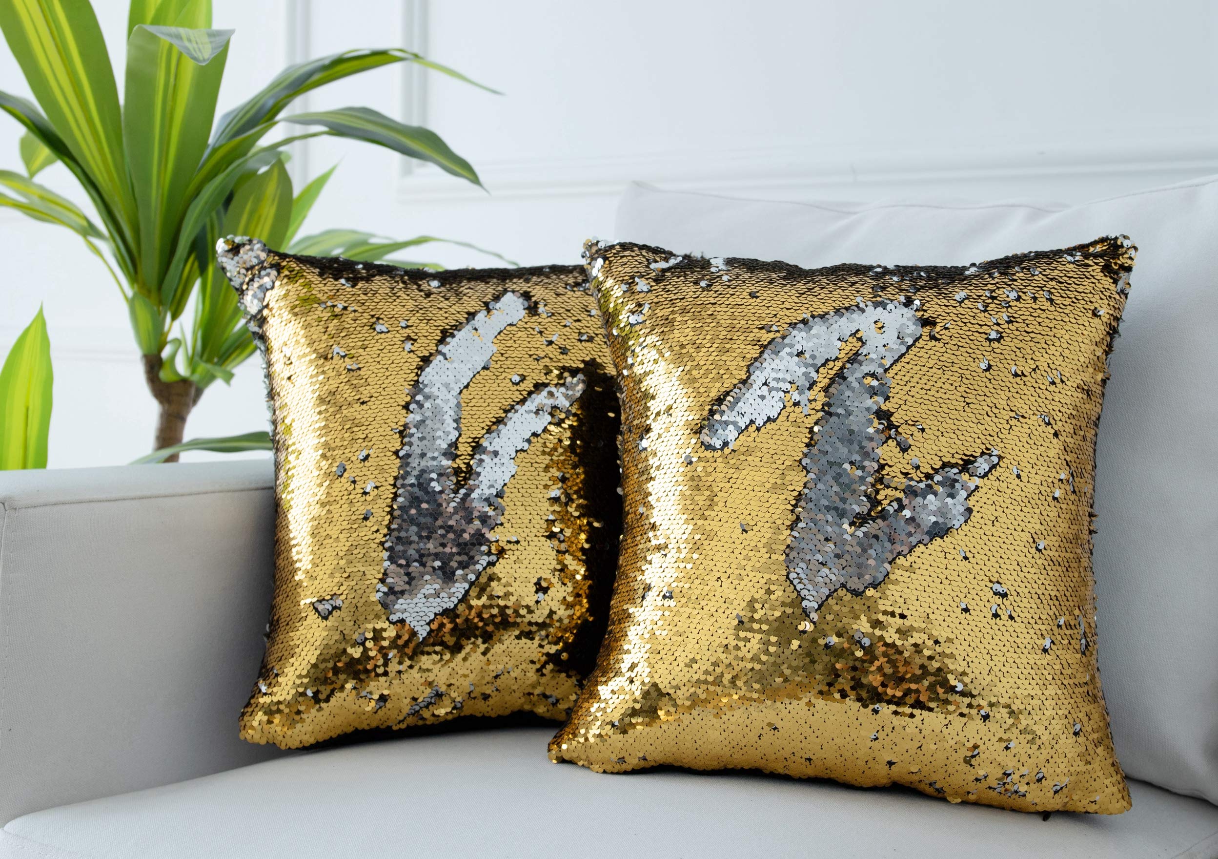Ligicky Magic Reversible Glitzy Sequin Throw Pillow Covers Sparkling Decorative Square Cushion Cover Pillow Cases For Home Chris