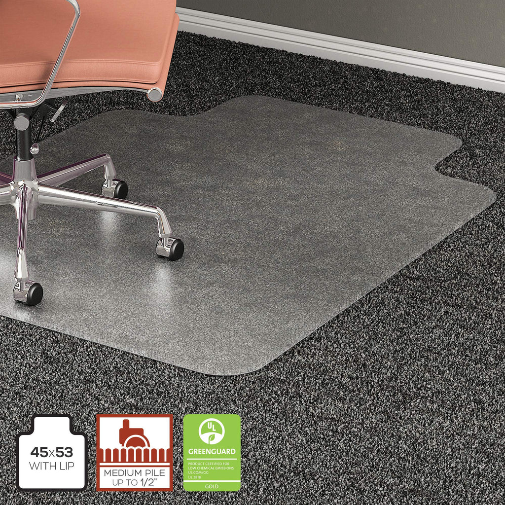Lorell, Llr69166, Wide Lip Medium Pile Chairmat, 1 Each, Clear