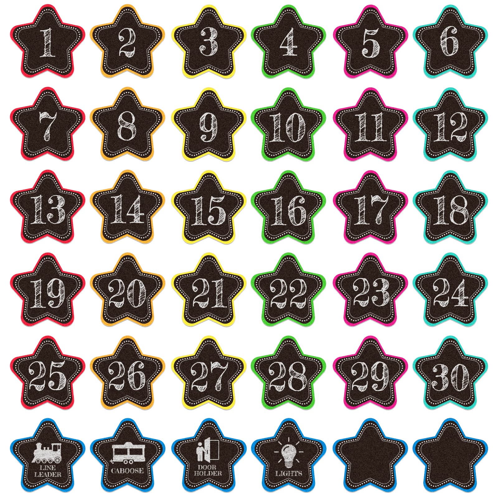 Sicohome Number Spot Markers Stickers,4' Line Up Spots For Classroom Floor,36Pcs Line Up Stickers Classroom Floor For Preschool