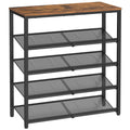 VASAGLE Shoe Rack for Entryway, 5 Tier Shoe Storage Shelves, 16-20 Pairs Shoe Organizer, with Sturdy Wooden Top and Steel Frame,