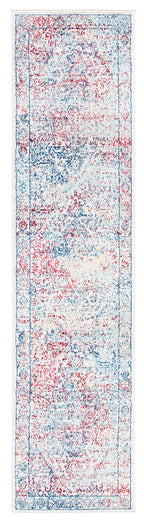 Safavieh Brentwood Collection Runner Rug - 2' X 12', Ivory & Blue, Medallion Distressed Design, Non-Shedding & Easy Care, Ideal