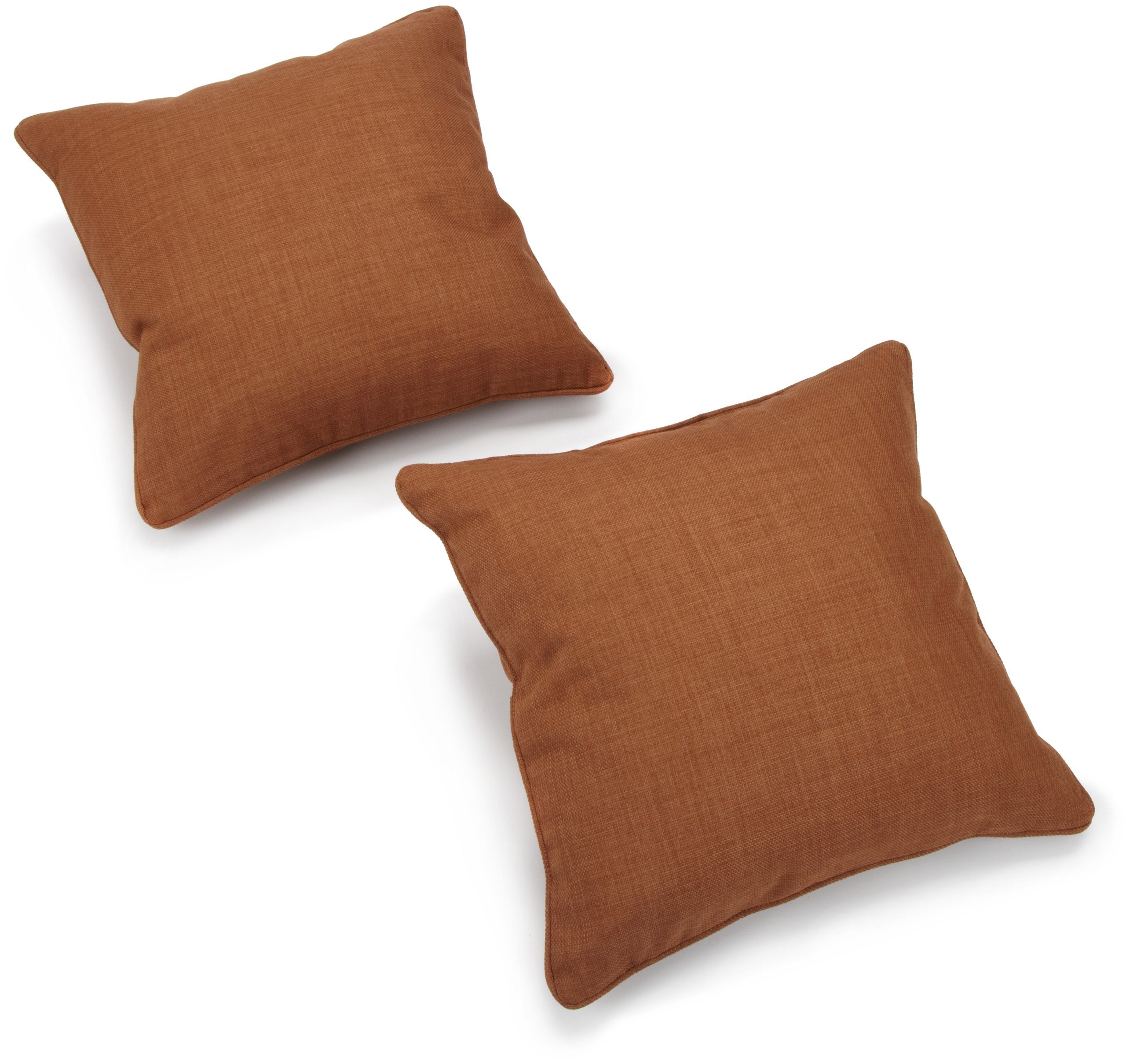 Blazing Needles, L.P. 18-inch Corded Square Outdoor Throw Pillow, Mocha, 2 Count