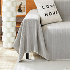 Handontime Grey Sofa Cover For Couch Boho Couch Cover For 3 Seat Couch Dog Couch Cover Love Seat Couch Covers Light Grey Sofa Sectional Cover 91' X134' Tassel Chenille Herringbone Sofa Covers