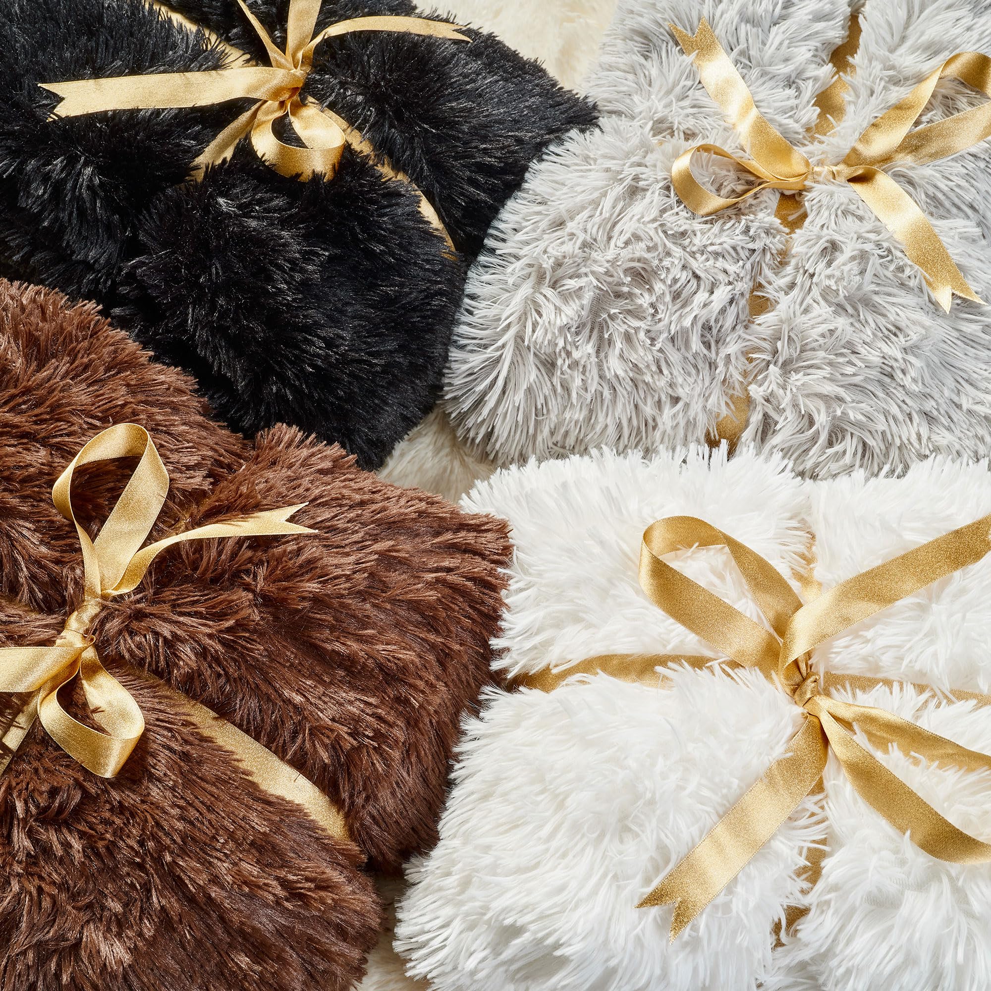 Chanasya Premium Solid Faux Long Fur Throw Blanket - Soft, Fuzzy Throw Blanket - For Bed Or Couch - 50' X 65    - Light Gray