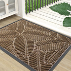 Colorxy Waterproof Doormat, Sturdy Natural Rubber Front Indoor/Outdoor Mat, Non-Slip Low Profile, Stain And Fade Resistant, Easy Clean Patio Entrance Mat, 30''X17'', Brown