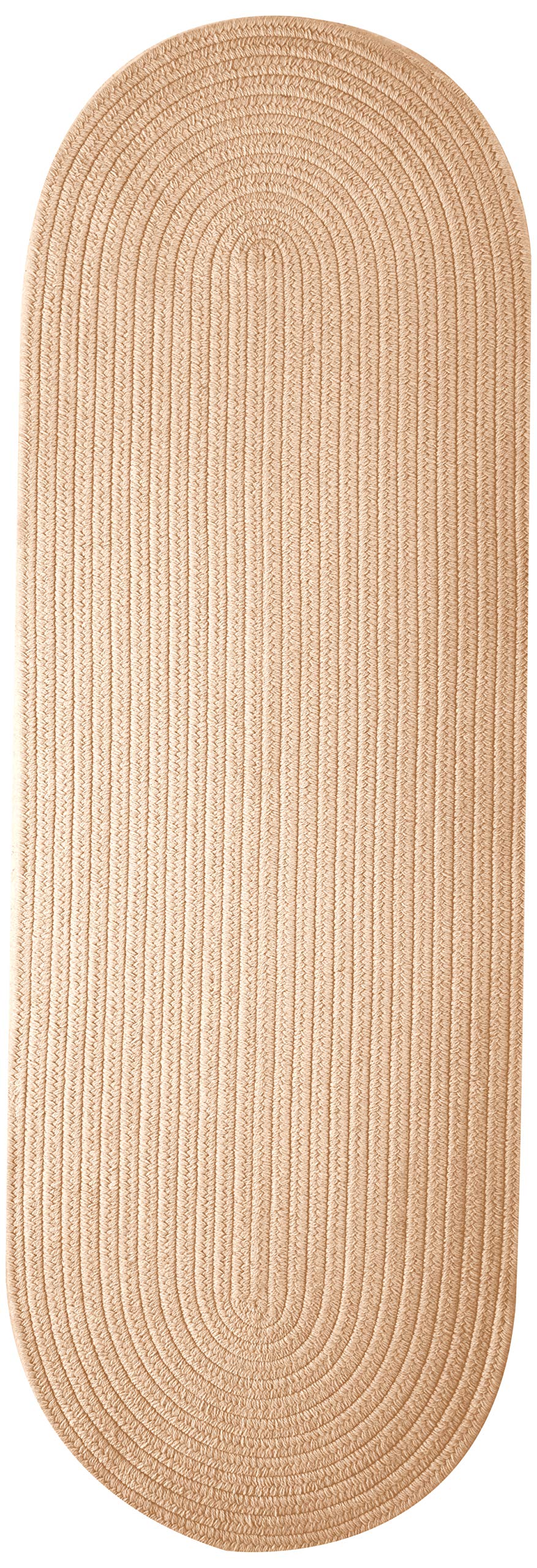 Colonial Mills Bristol Polypropylene Braided Rug, 2-Feet By 6-Feet, Oatmeal