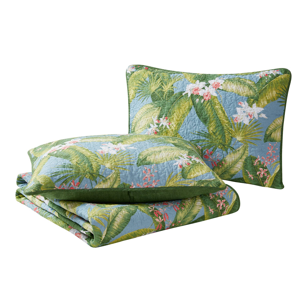 Tommy Bahama - King Quilt Set, Reversible Cotton Bedding With Matching Shams, Coastal Home Decor For All Seasons (Aregada Dock G