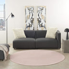 Nourison Essentials Indoor/Outdoor Pink 6' X Round Area -Rug, Easy -Cleaning, Non Shedding, Bed Room, Living Room, Dining Room, Backyard, Deck, Patio (6 Round)