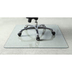 Lorell Tempered Glass Chairmat, 44" Width x 50" Depth x 0.25" Thickness, Clear, 1 Each