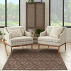 Nourison Versatile Indoor/Outdoor Brown 4' X 6' Area Rug, Easy Cleaning, Non Shedding, Bed Room, Living Room, Dining Room, Backyard, Deck, Patio (4X6)