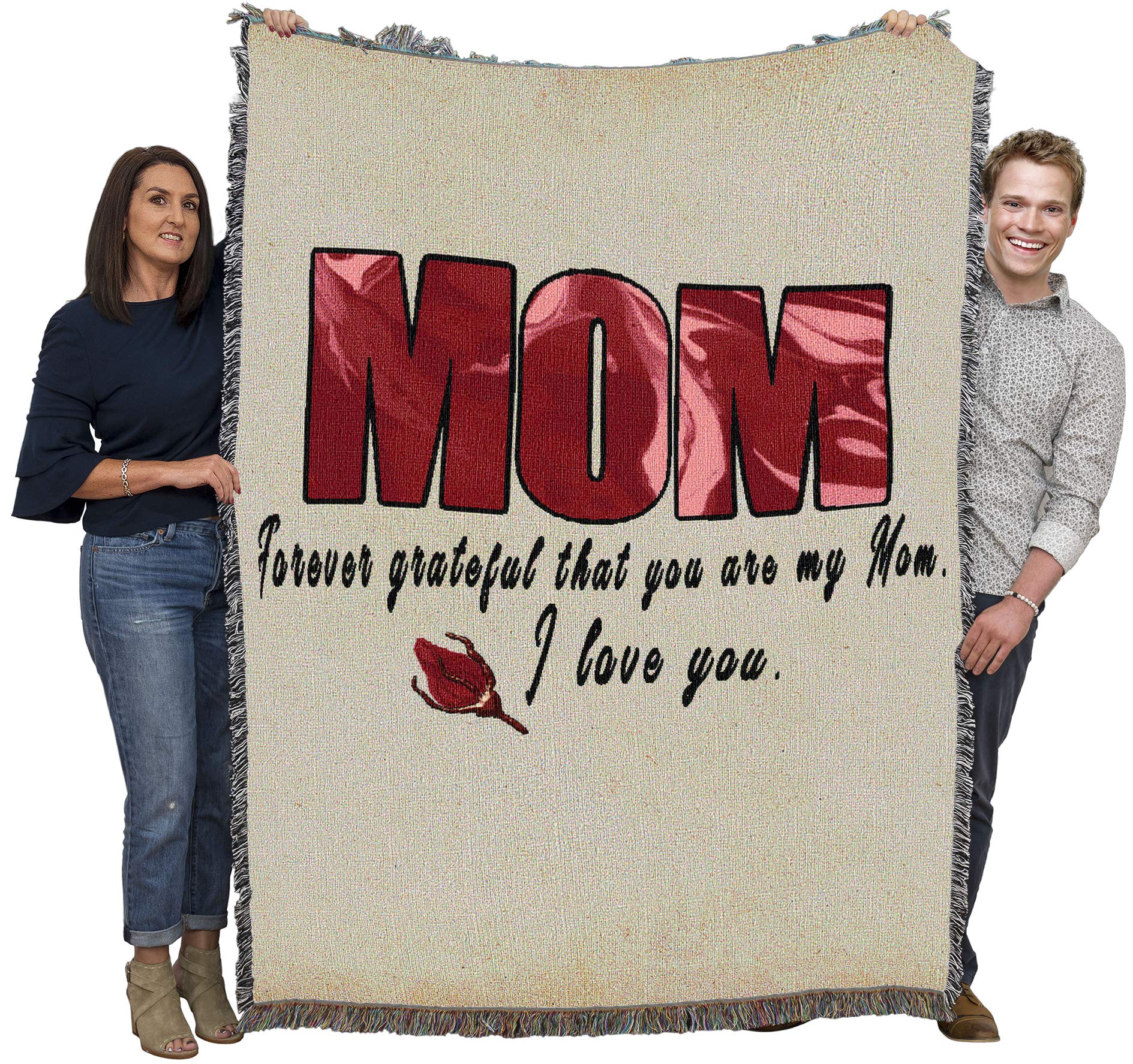 Pure Country Weavers Forever Grateful You Are My Mom Blanket - Gift Tapestry Throw Woven From Cotton - Made In The Usa (72X54)